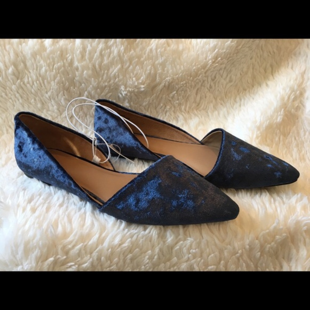 A New Day Blue Velvet Flats size 8